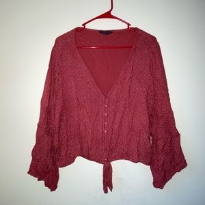 American Eagle Bell-sleeve Crop Top